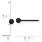 Inverness Stainless Steel Oxidized 3mm Ball Piercing Earrings