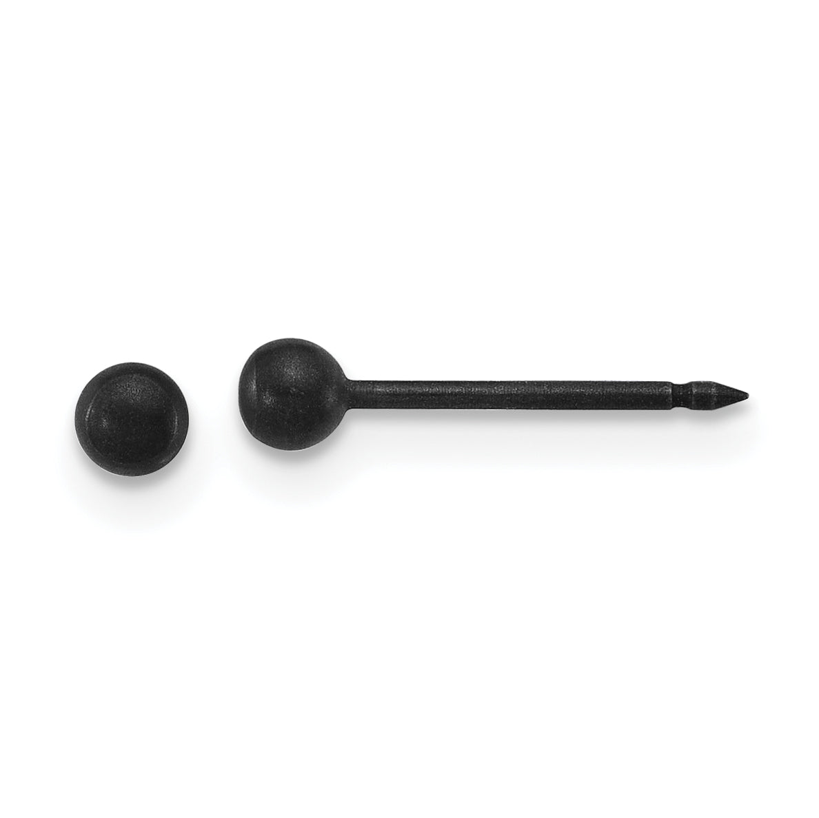 Inverness Stainless Steel Oxidized 3mm Ball Piercing Earrings