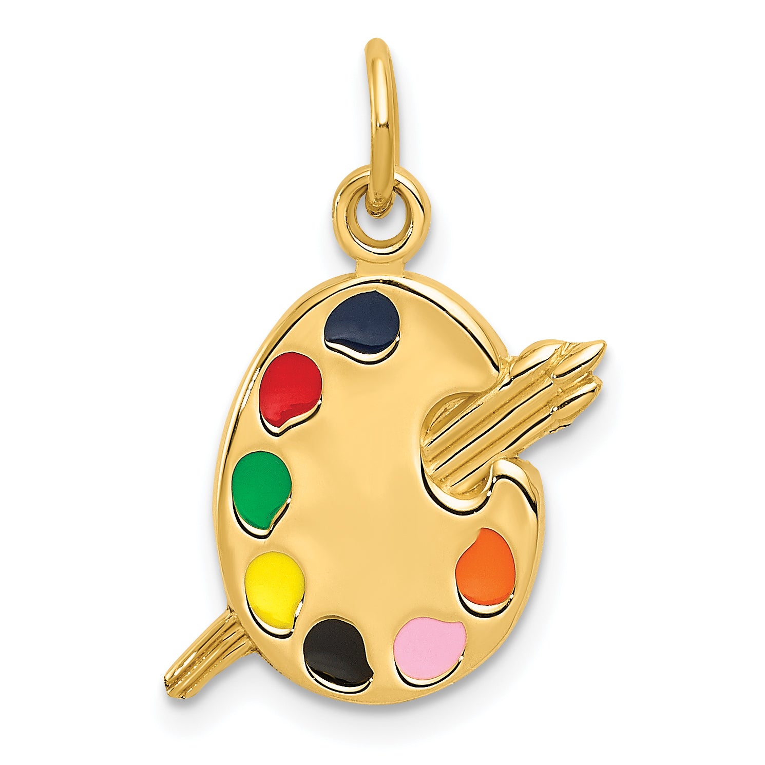 10k Enameled Artist Palette Charm Main image
