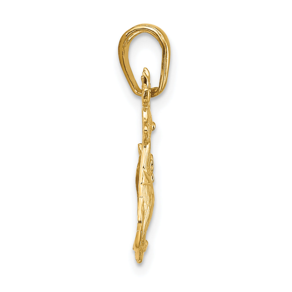 10K Polished Reindeer Pendant
