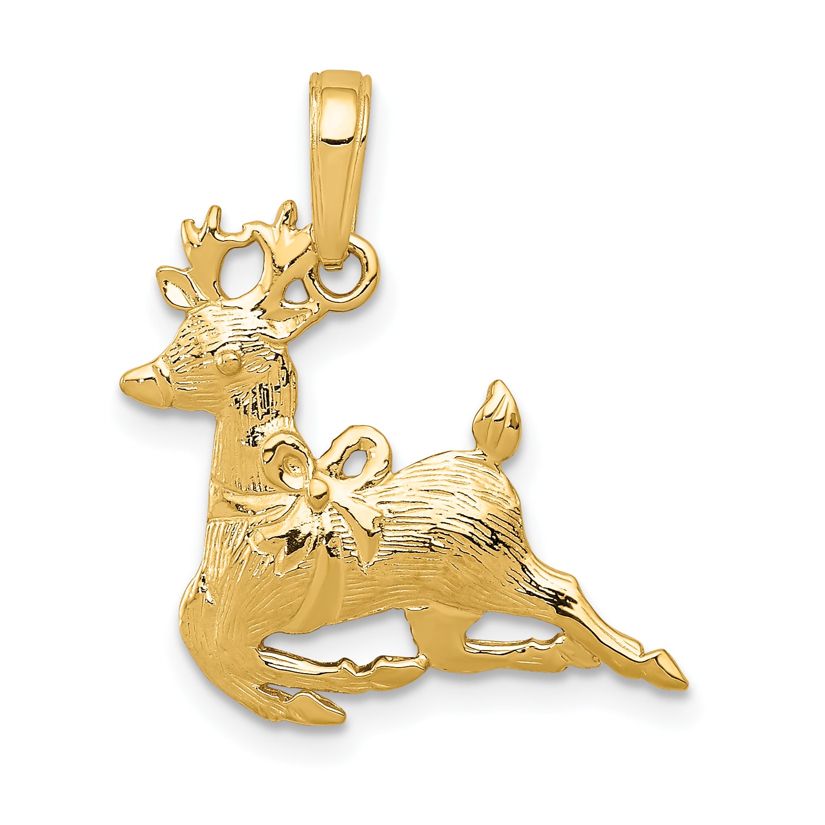 10K Polished Reindeer Pendant Main image