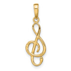 10K Yellow Gold Polished Treble Clef Pendant