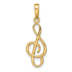 10K Treble Clef Pendant
