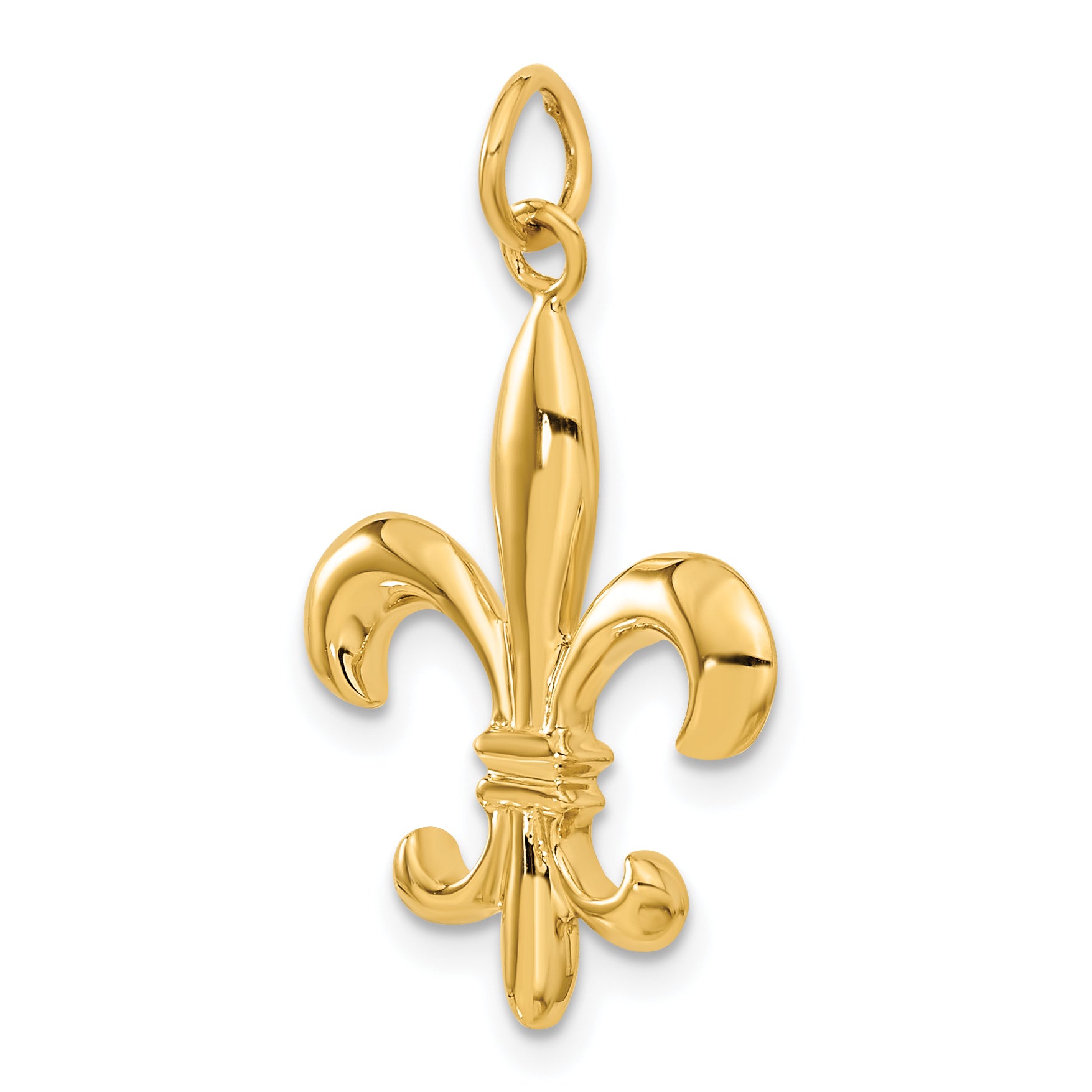 10k Solid Fleur de Lis 3-D Charm