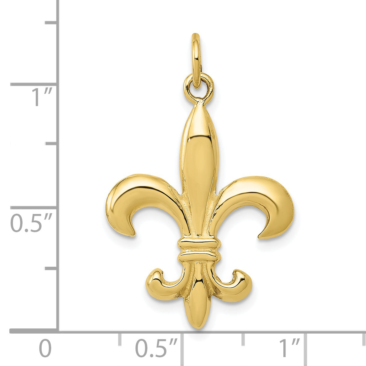 10k Solid Fleur de Lis 3-D Charm