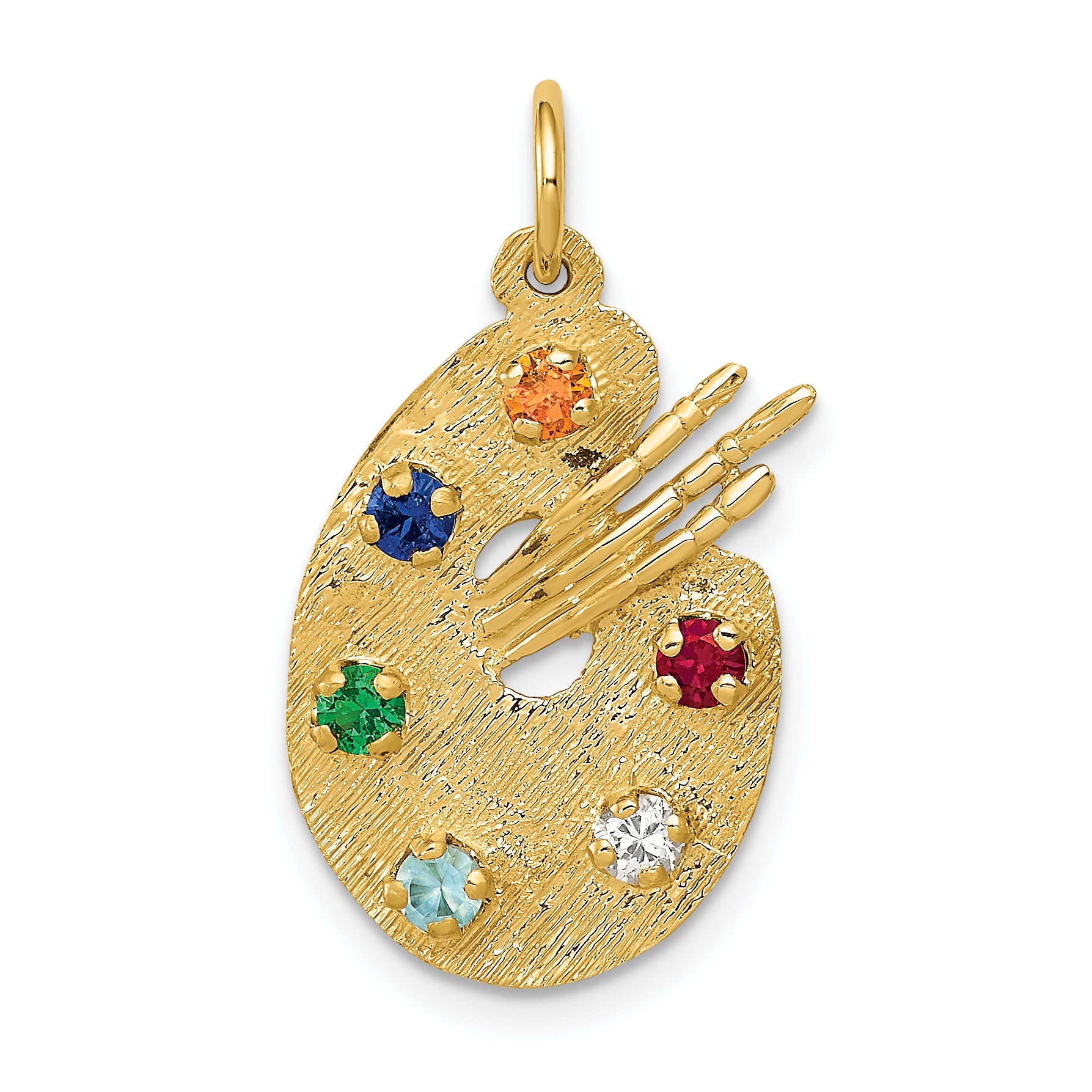 10k CZ Stones Artist Palette Charm Main image
