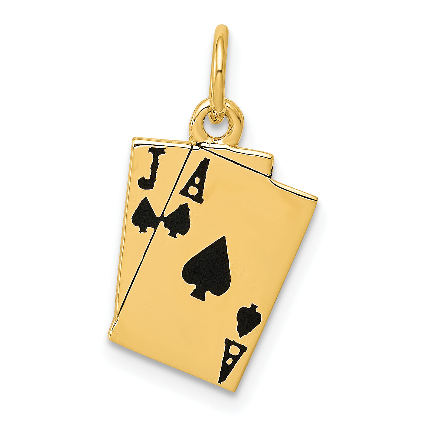 10k Enameled Blackjack Playing Cards Charm Main image