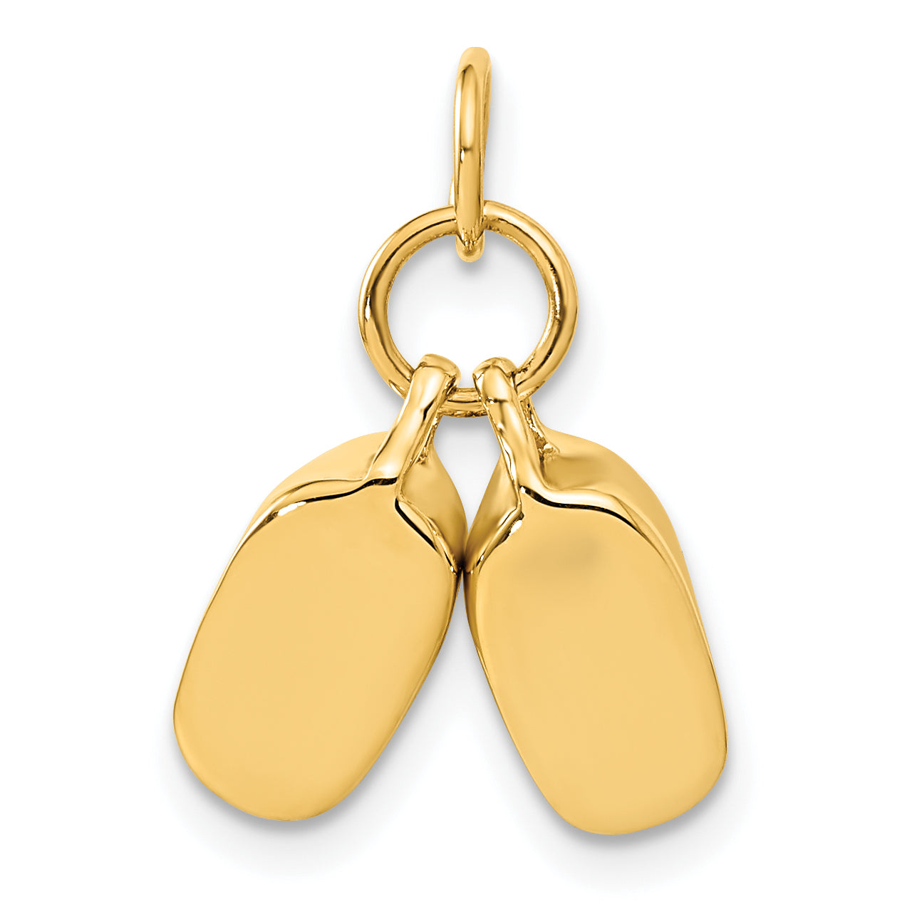 10k Polished Baby Shoes Charm