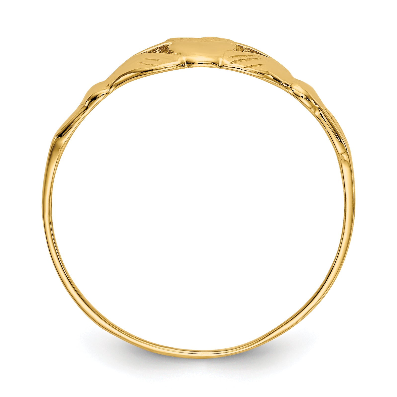 10K Childs Polished Claddagh Ring Secondary image