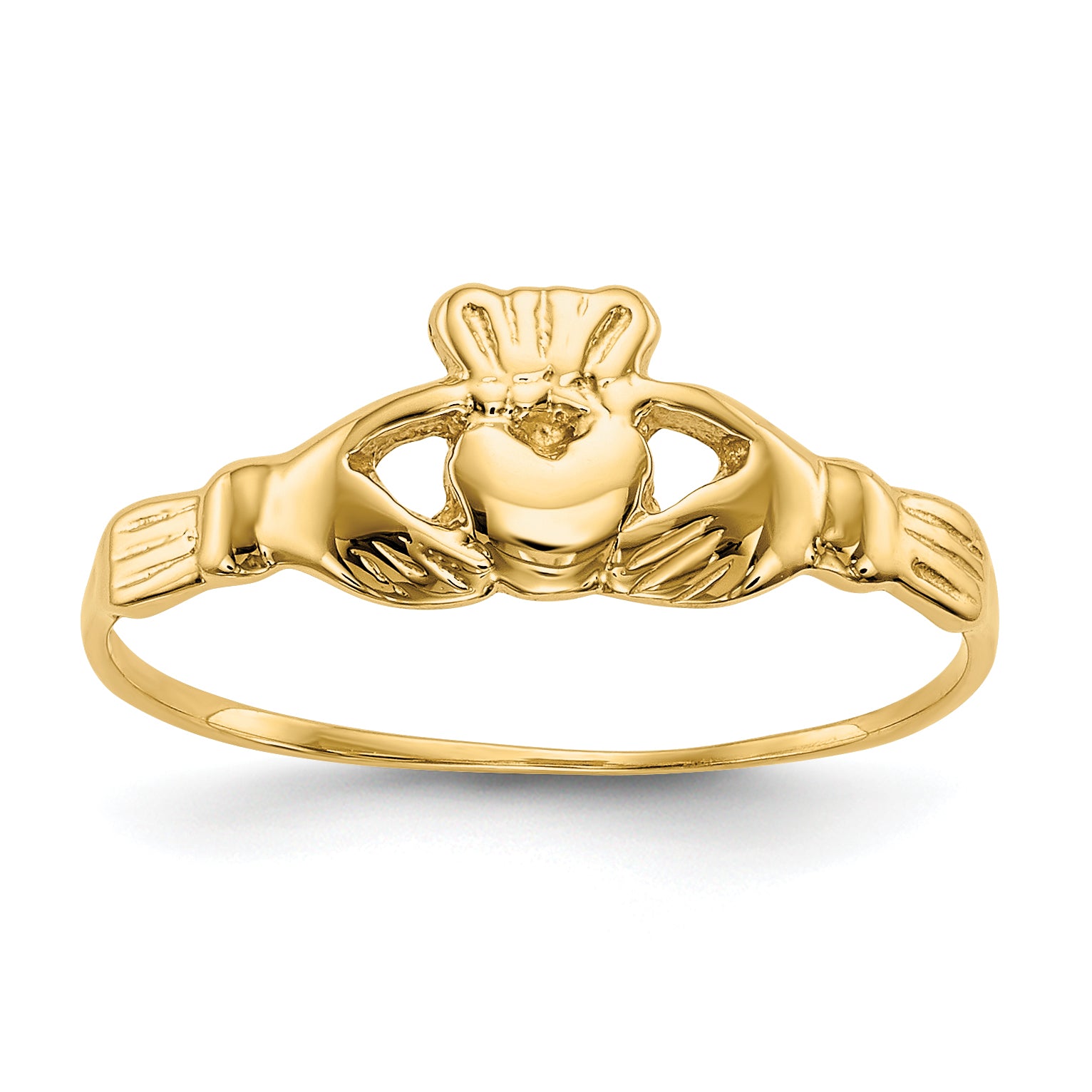 10K Childs Polished Claddagh Ring Main image