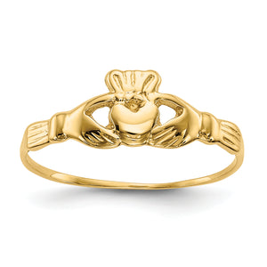 Claddagh Ring in 10K Yellow Gold, Size 4.5 - Sophia Jewelers