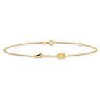10k Polished Arrow 9 inch Plus 1 inch Extender - Total 10 inch Anklet
