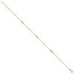 10K Two-Tone Infinity and Diamond-cut Beads 10 inch Plus 1 inch Extender - Total 11 inch Anklet