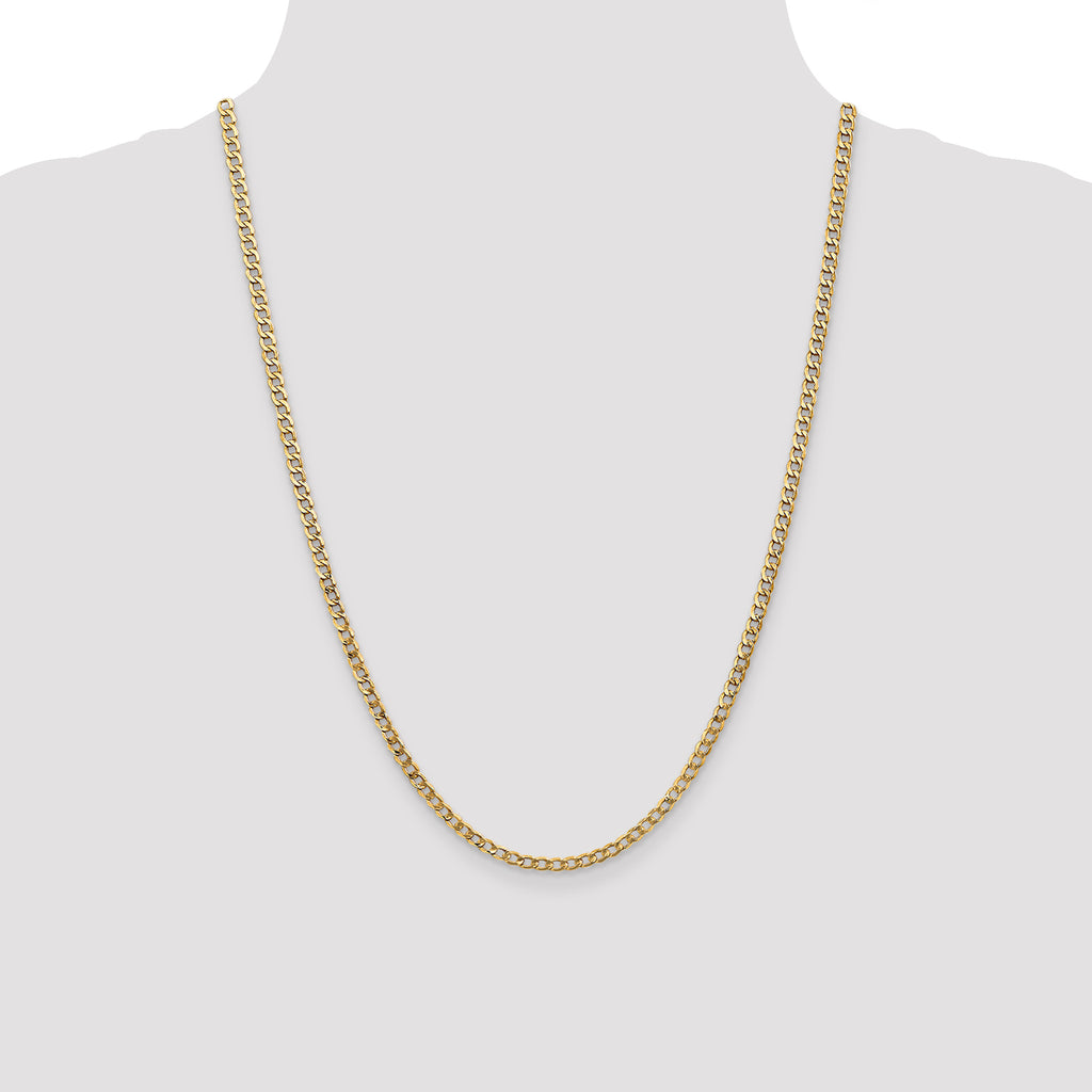 10k 3.35mm Semi-Solid Curb Link Chain