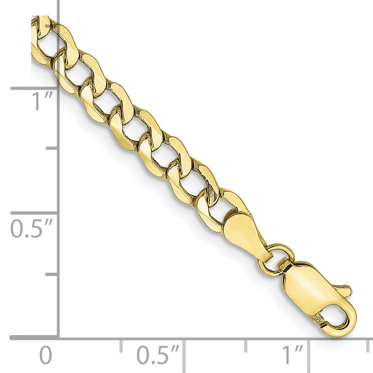 10k 4.3mm Semi-Solid Curb Link Chain Secondary image
