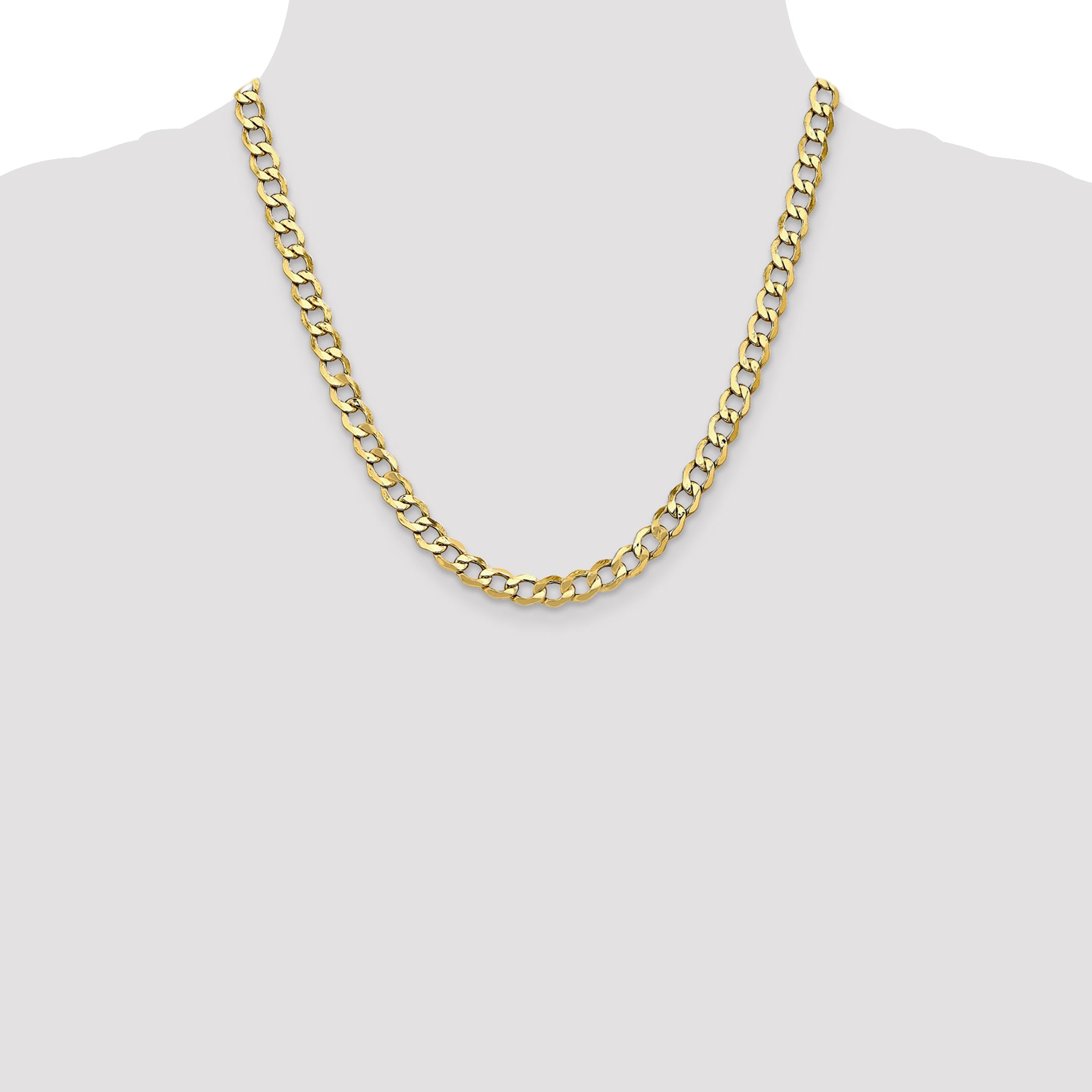 10k 6.5mm Semi-Solid Curb Link Chain