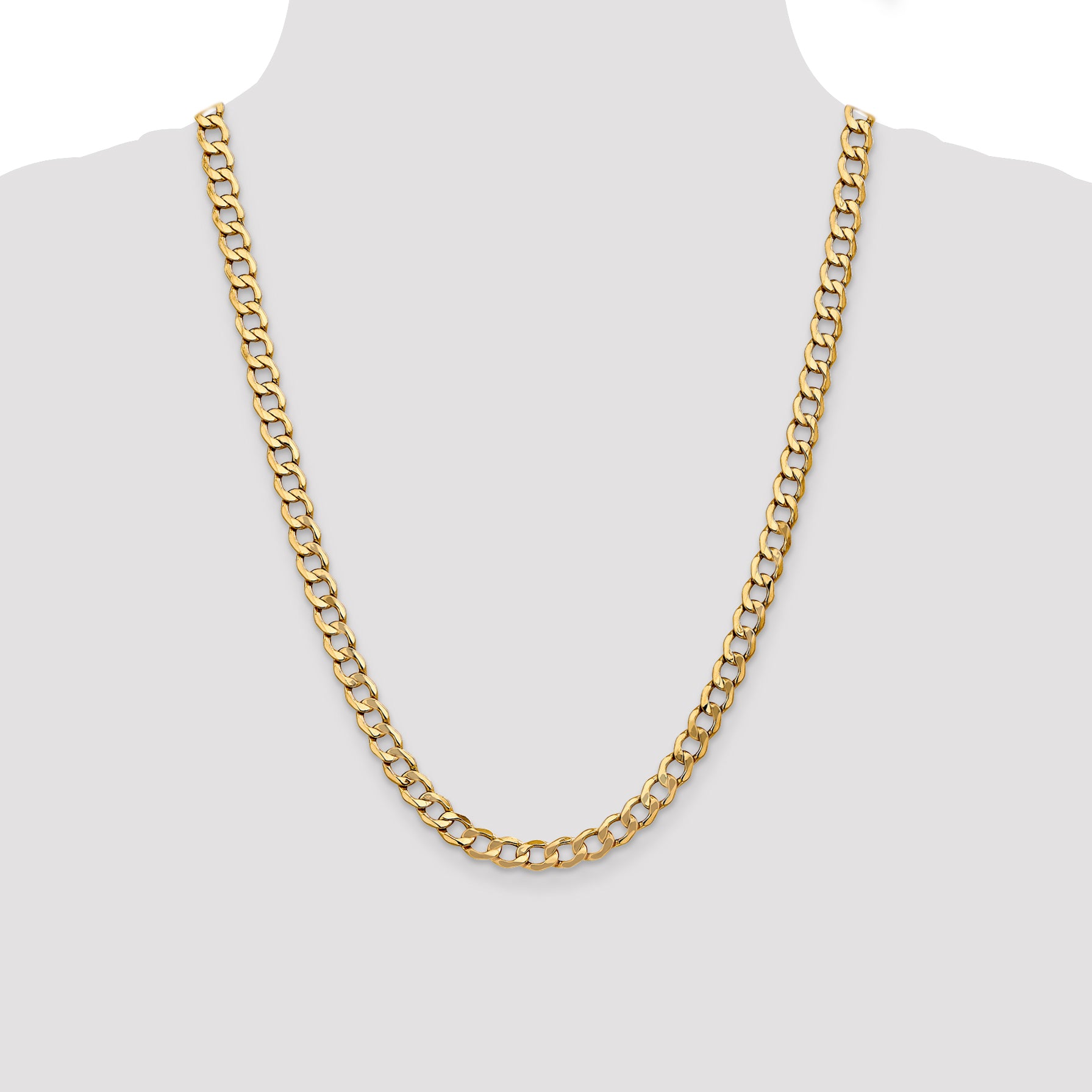 10k 7mm Semi-Solid Curb Link Chain
