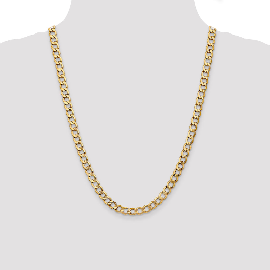 10k 7mm Semi-Solid Curb Link Chain