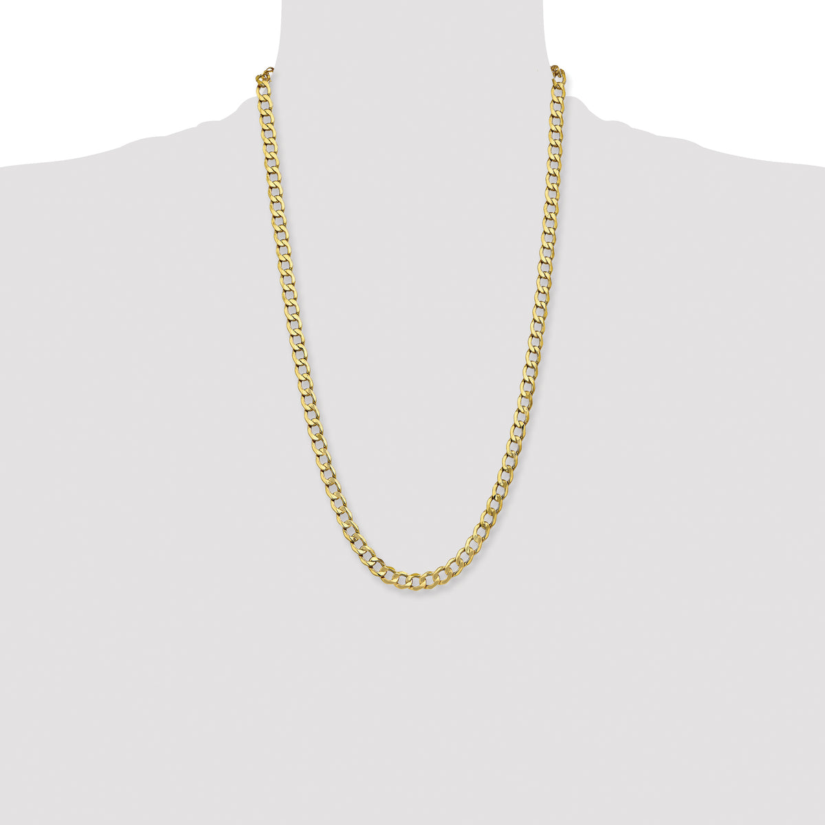 10k 7mm Semi-Solid Curb Link Chain