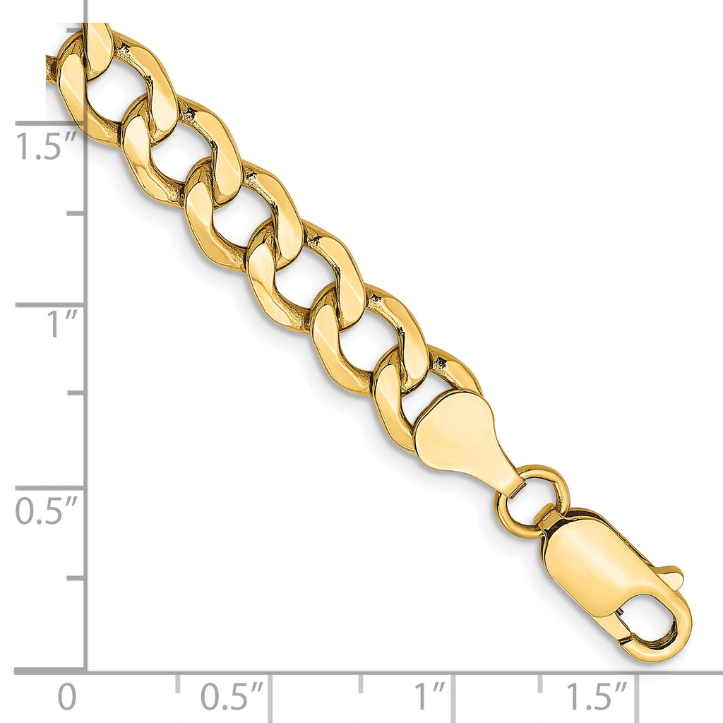 10k 7mm Semi-Solid Curb Link Chain