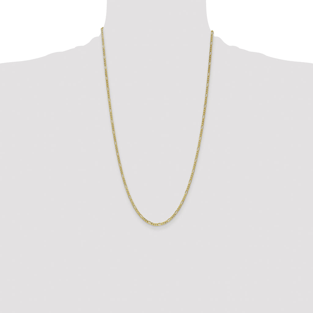 10k 2.5mm Semi-Solid Figaro Chain