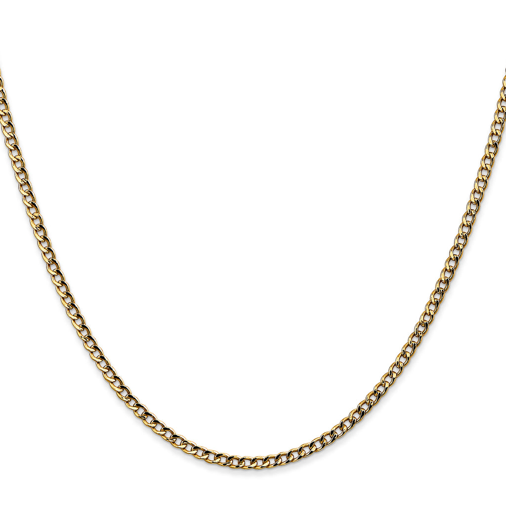 10k 2.5mm Semi-Solid Curb Link Chain