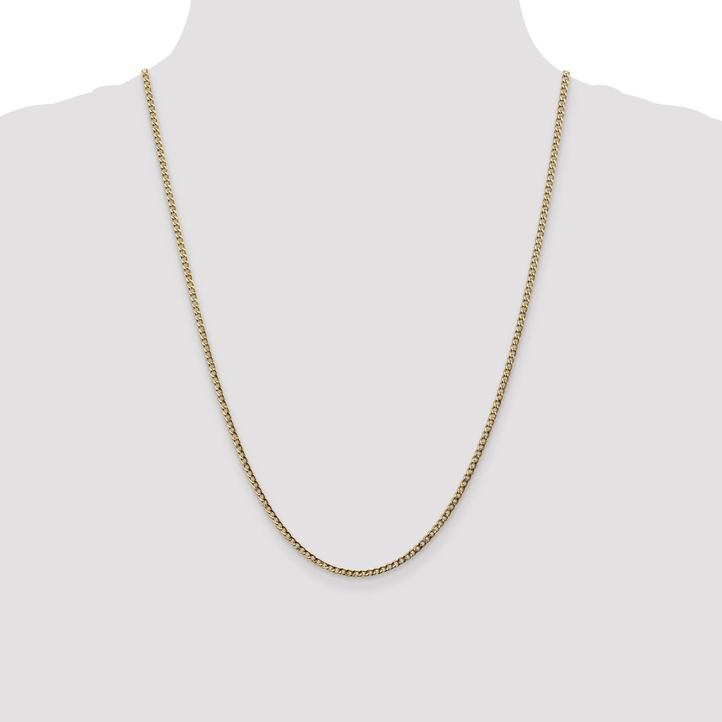 10k 2.5mm Semi-Solid Curb Link Chain
