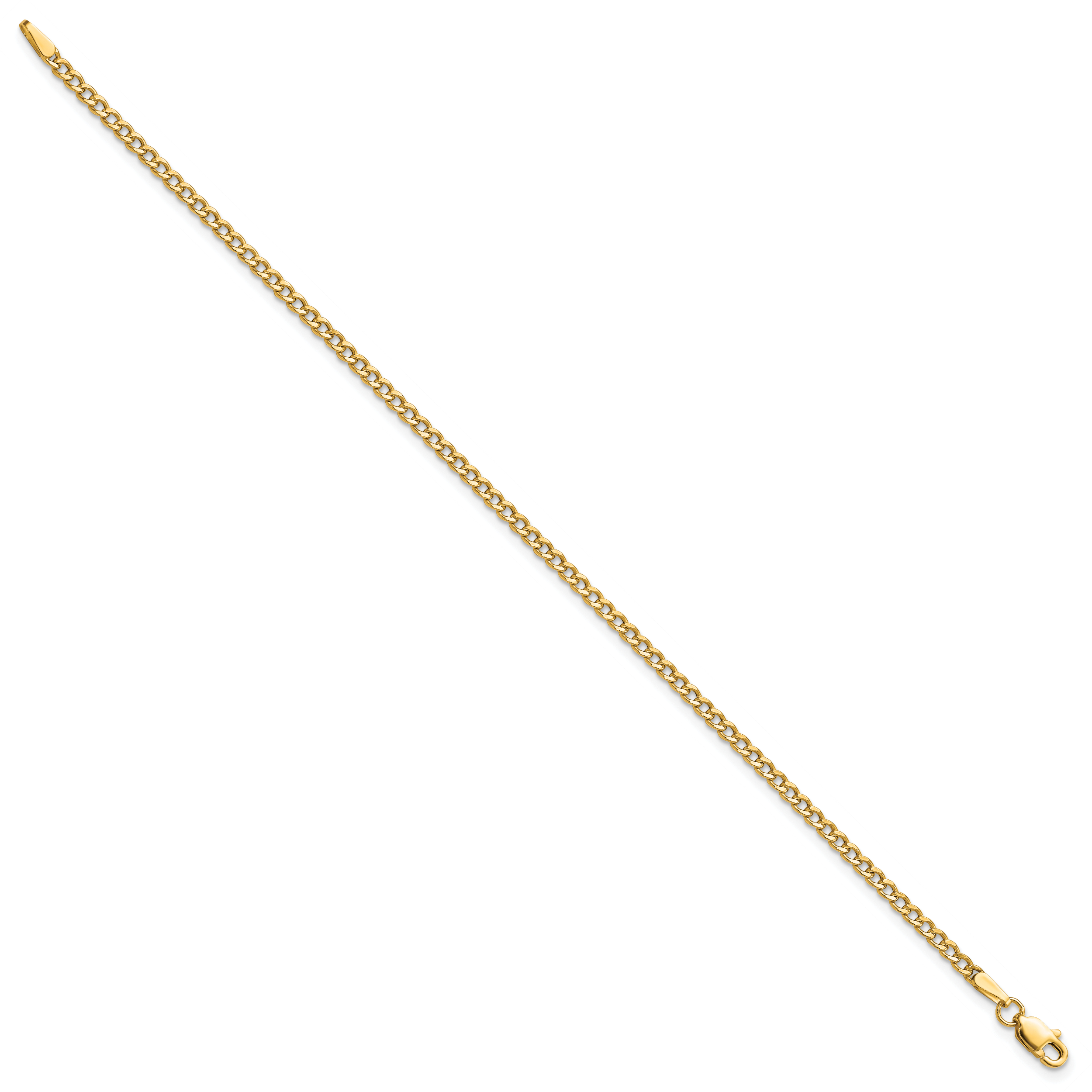 Curb Link Chain Anklet in 10K Yellow Gold, 2.5mm Secondary image