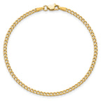 10k 2.5mm Semi-Solid Curb Link Chain Anklet
