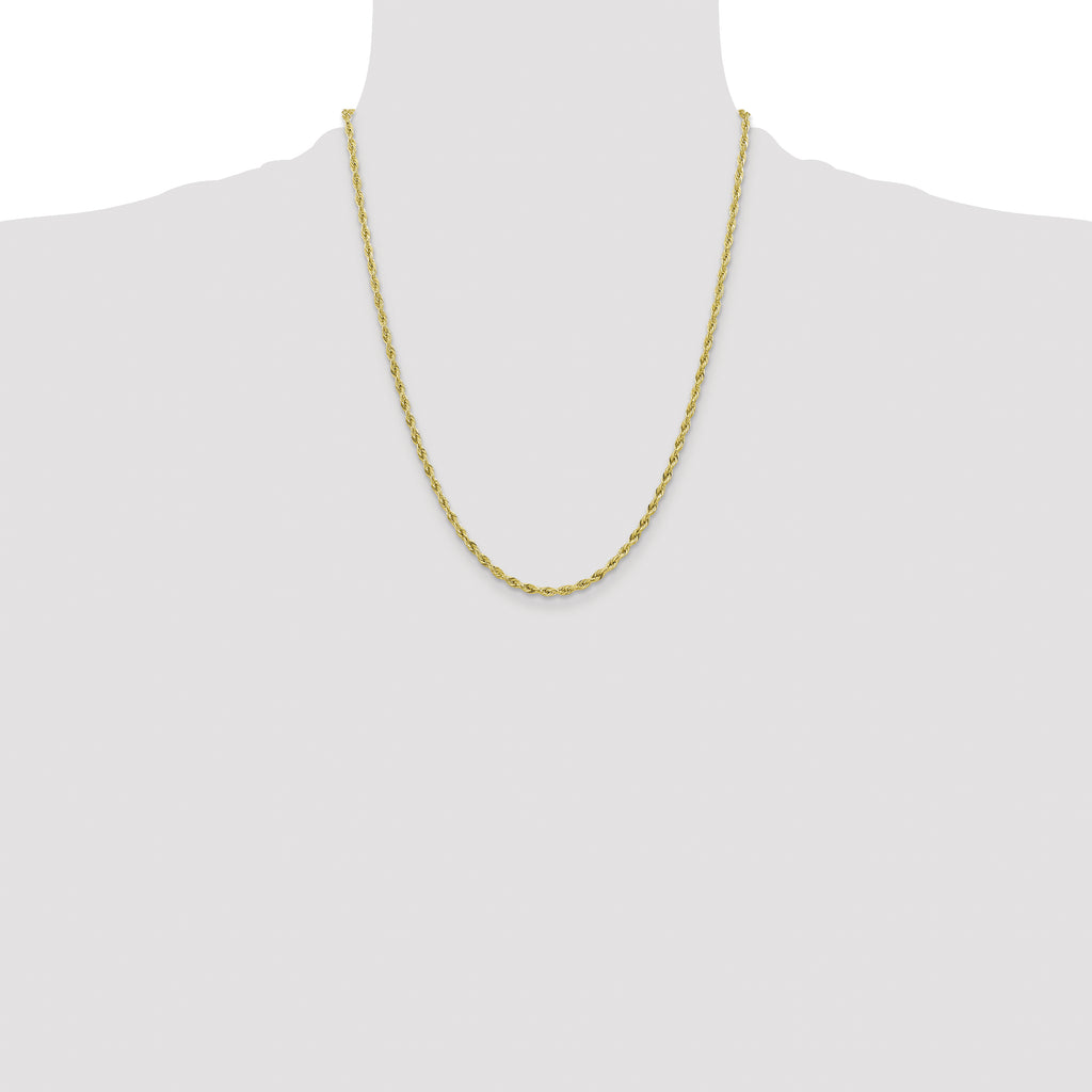 10k 3mm Semi-Solid Rope Chain
