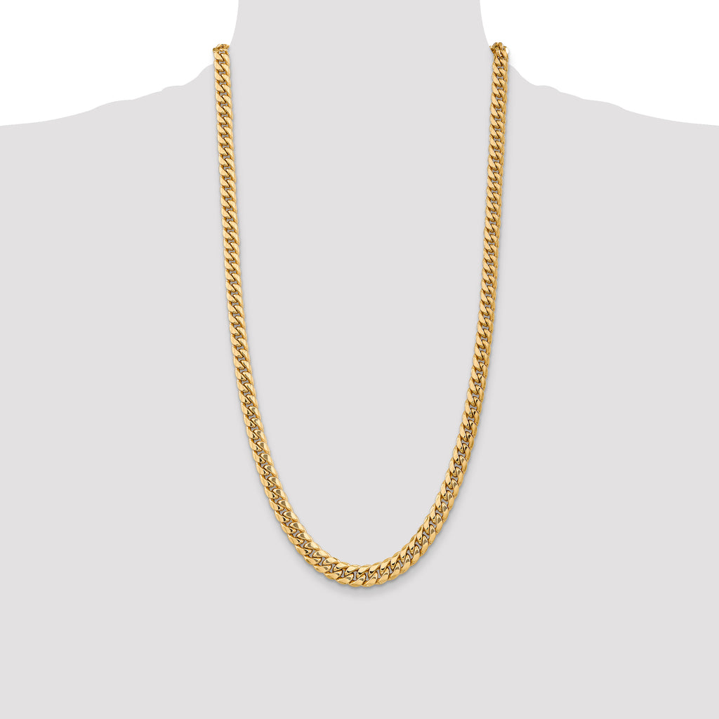 10k 7.3mm Semi-Solid Miami Cuban Chain