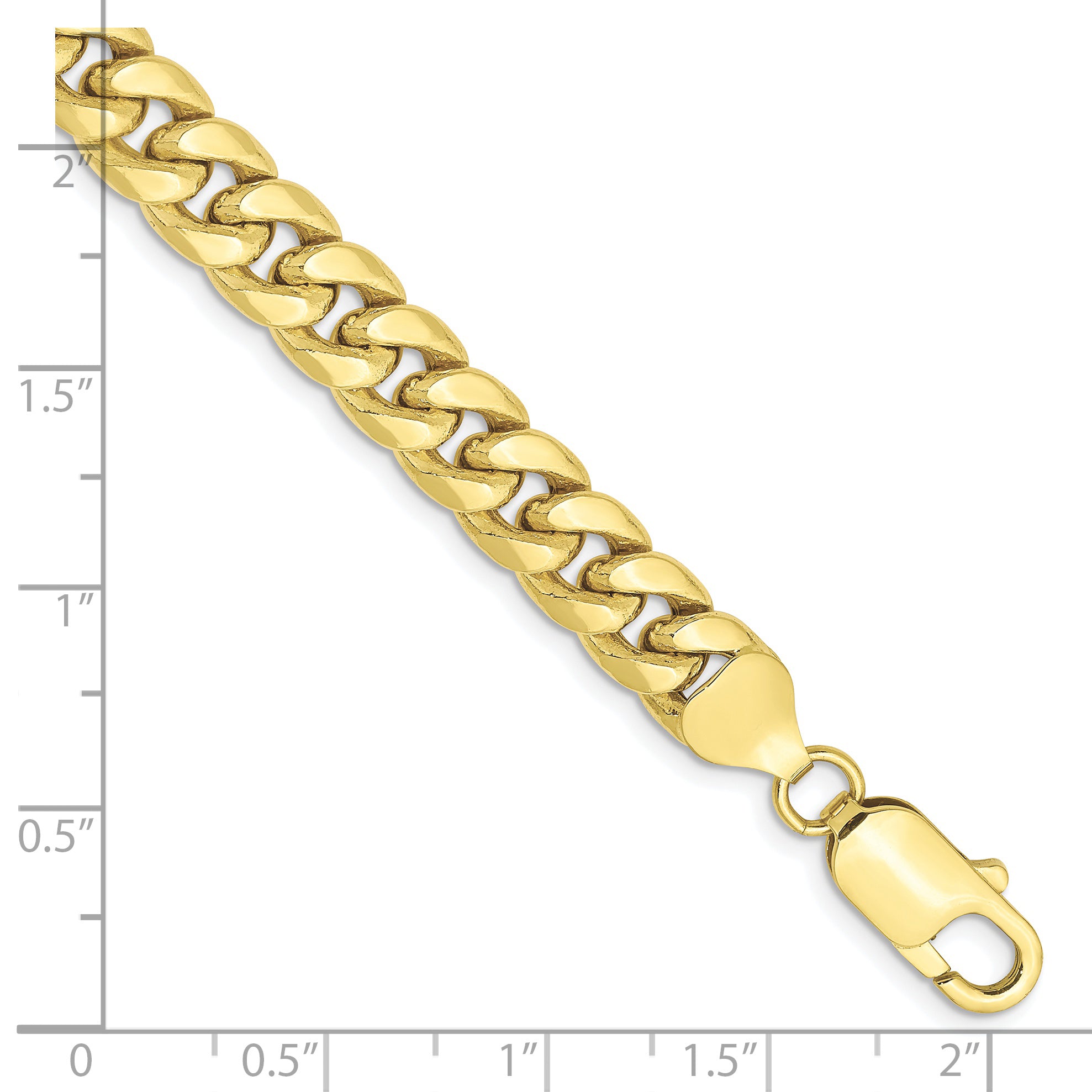Miami Cuban Chain Bracelet in 10K Yellow Gold, 7.3mm Secondary image