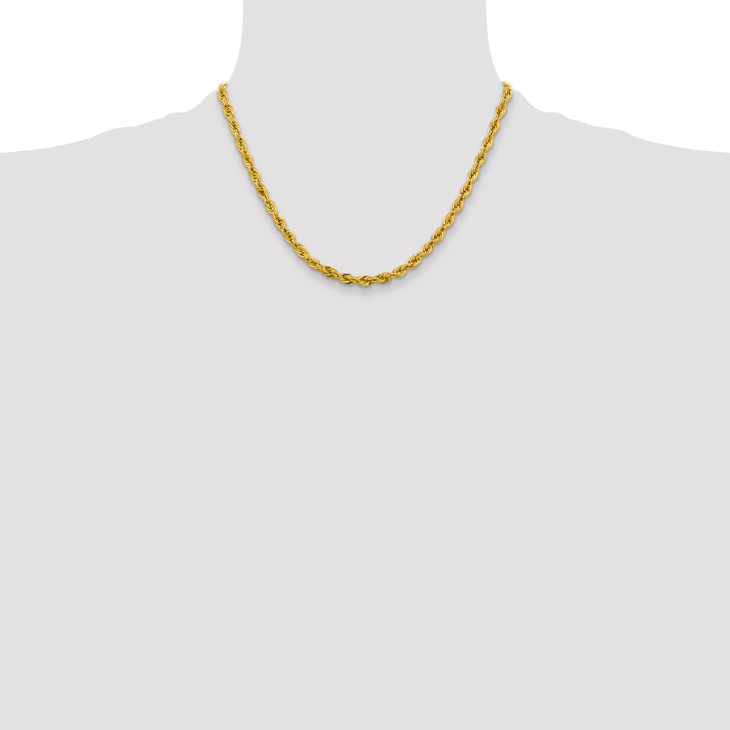 10k 4.25mm Semi-Solid Rope Chain