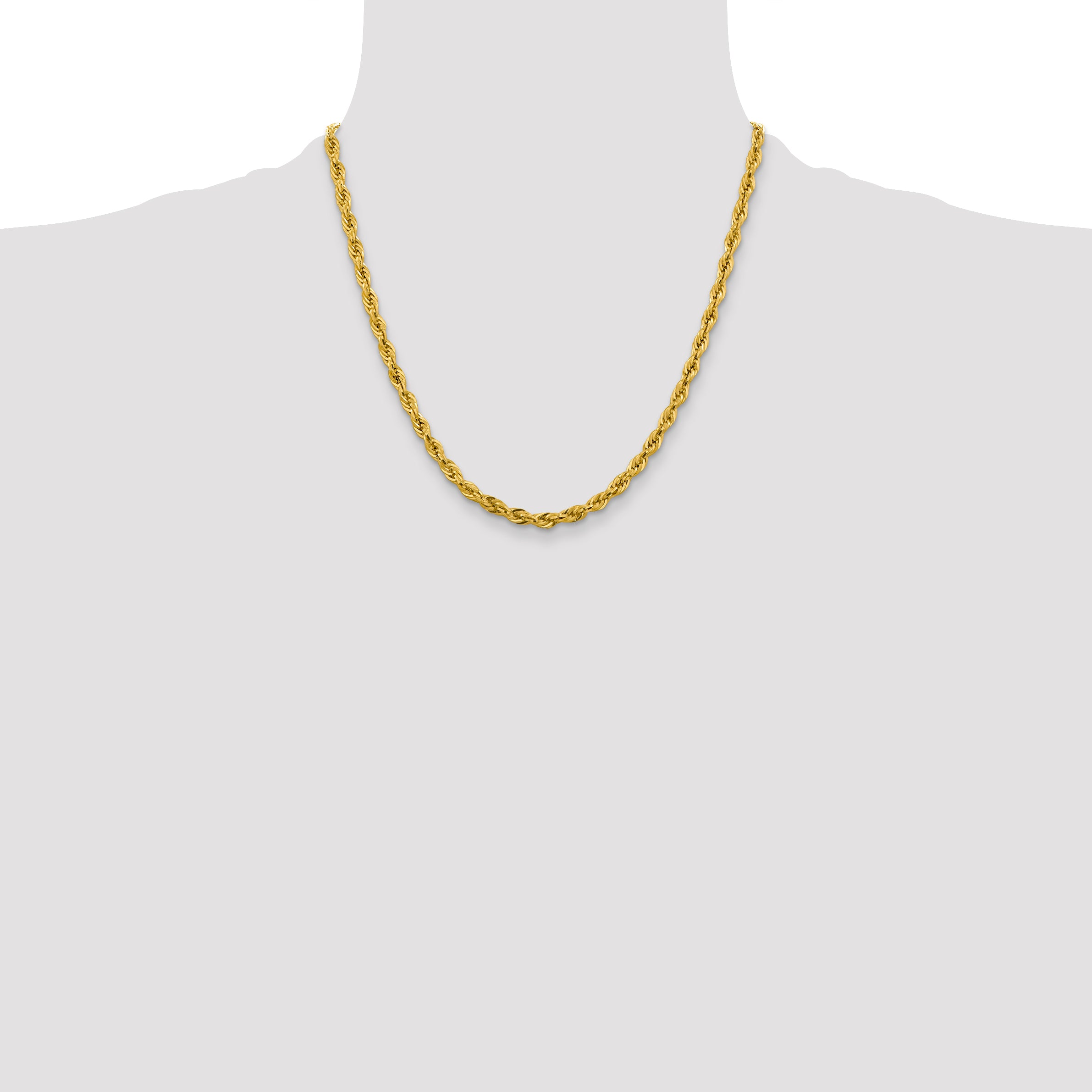 10k 4.25mm Semi-Solid Rope Chain