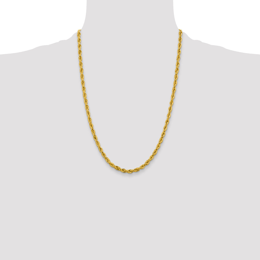 10k 4.25mm Semi-Solid Rope Chain