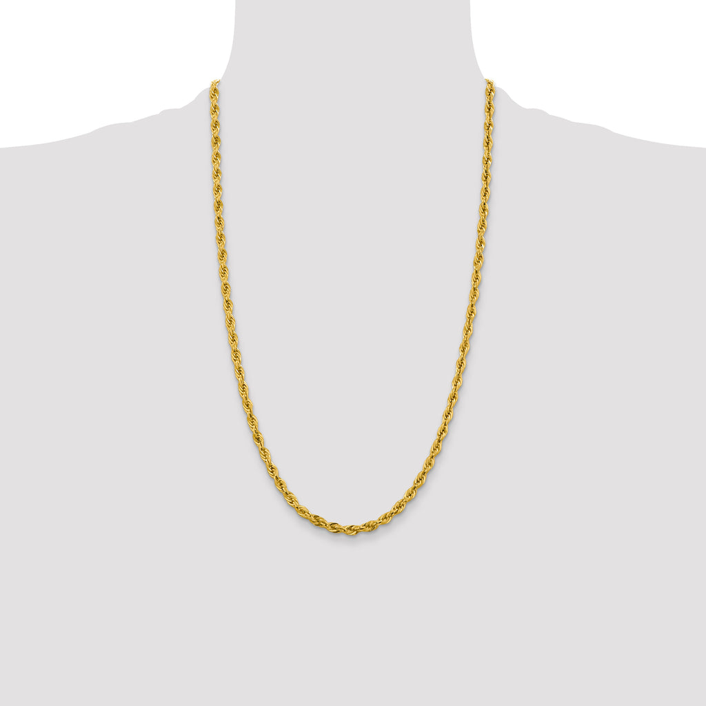 10k 4.25mm Semi-Solid Rope Chain