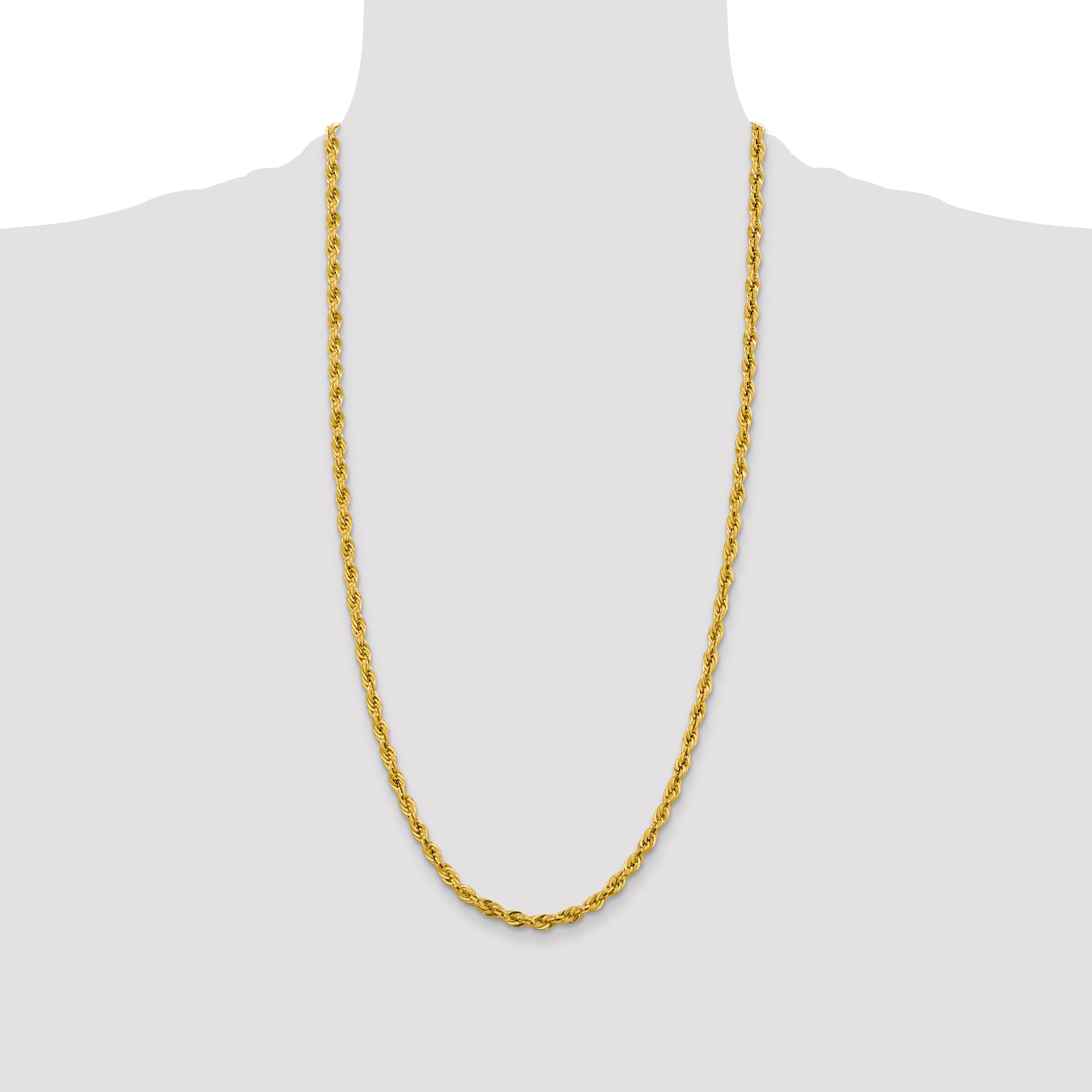 10k 4.25mm Semi-Solid Rope Chain