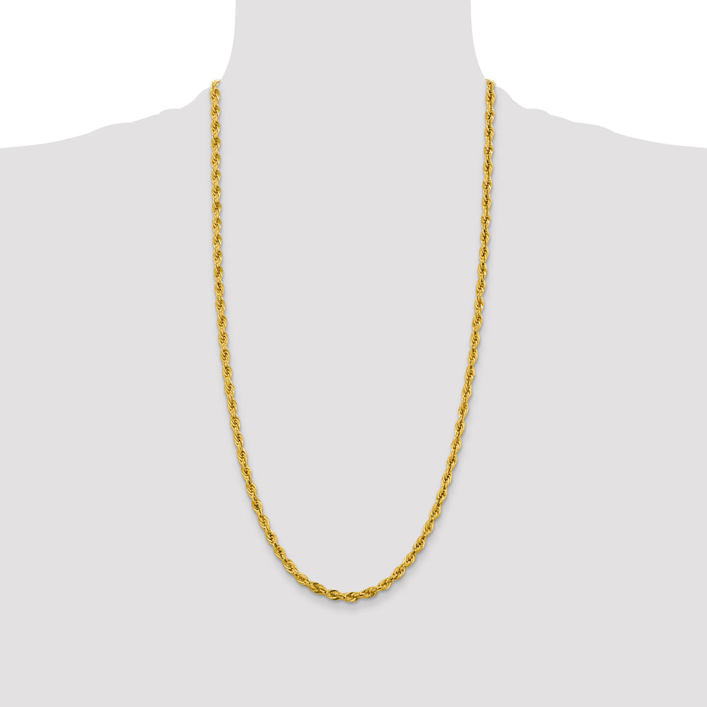 10k 4.25mm Semi-Solid Rope Chain