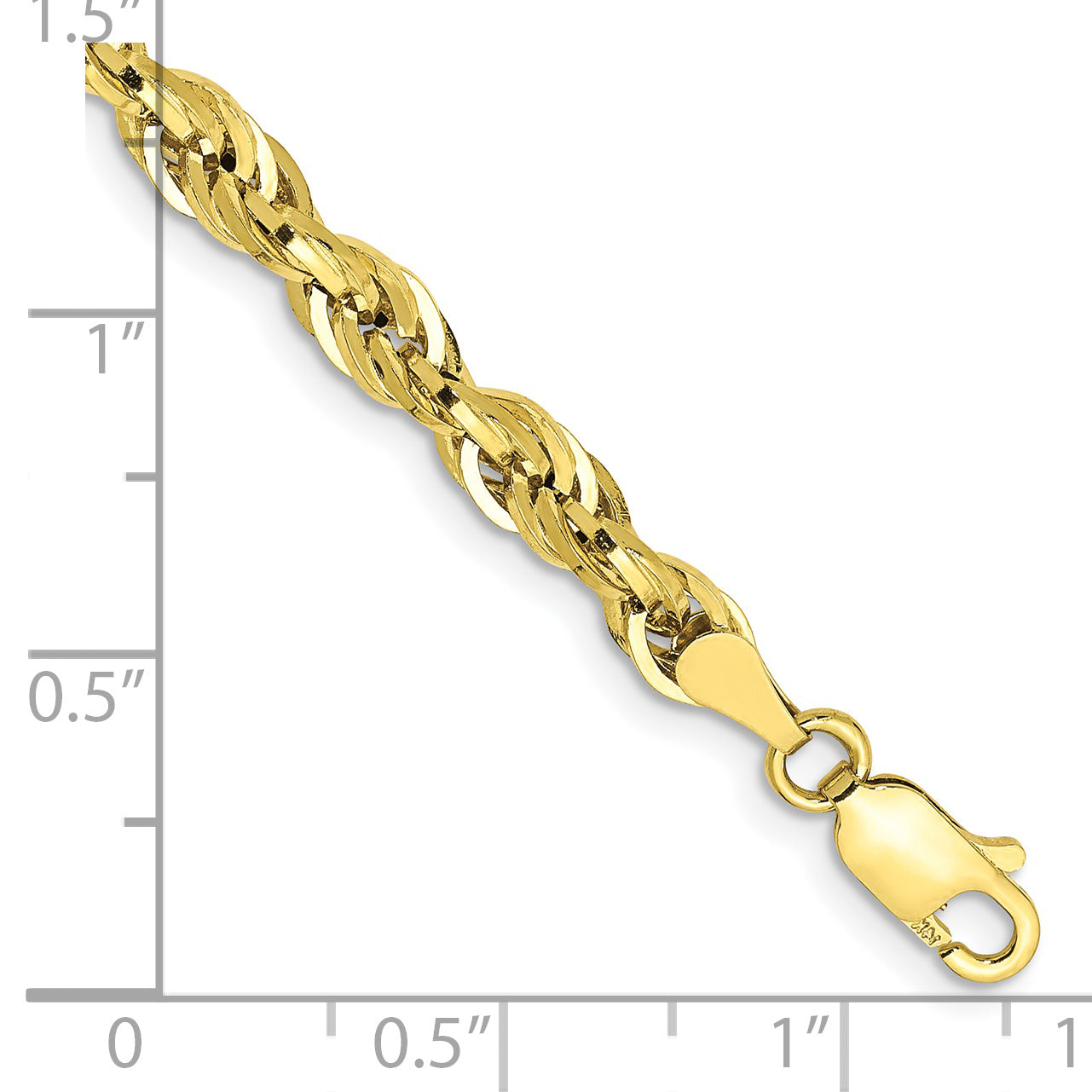 Semi-Solid Rope Chain in 10K Yellow Gold, 4.25mm Secondary image