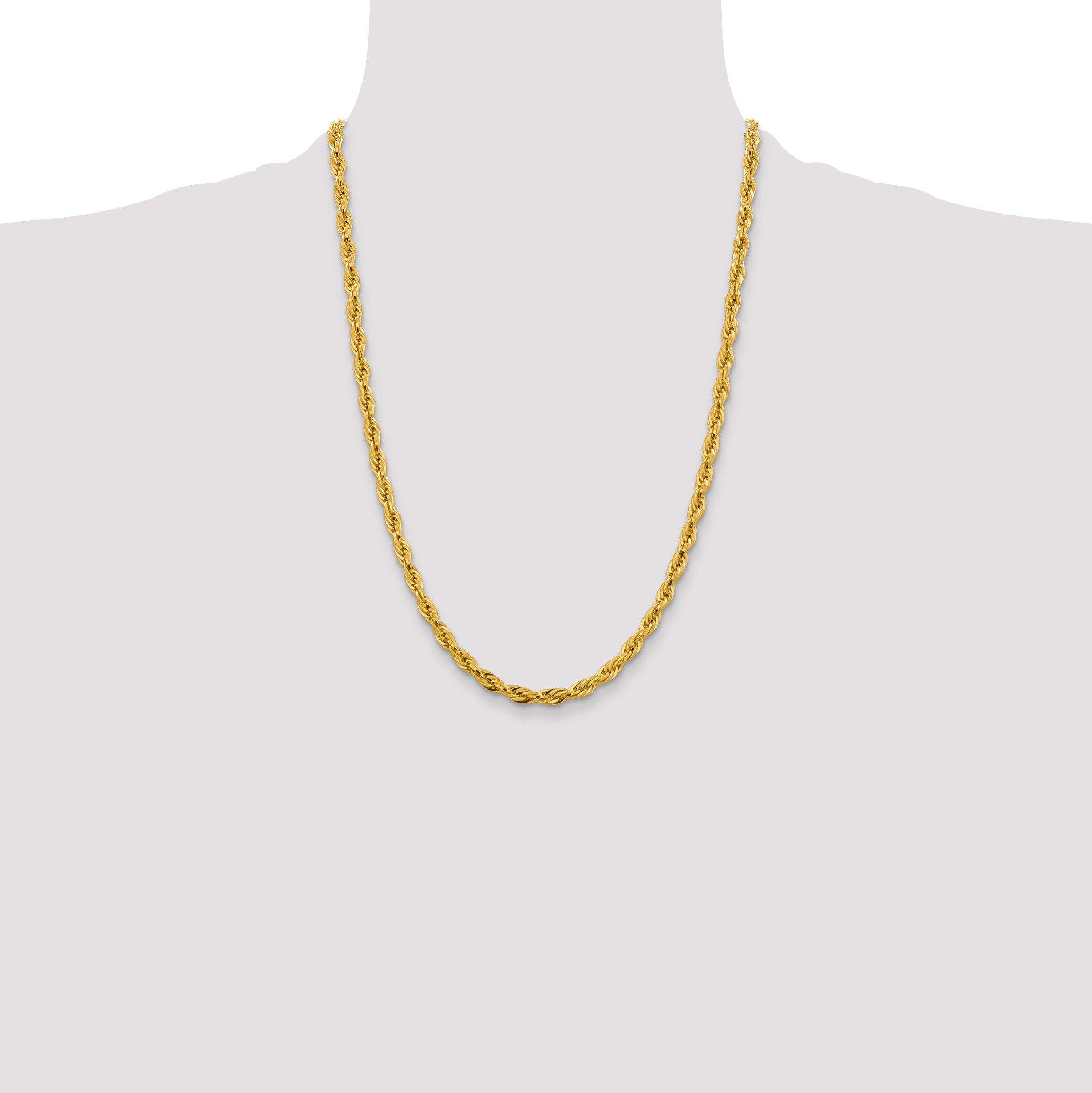 10k 4.75mm Semi-Solid Rope Chain