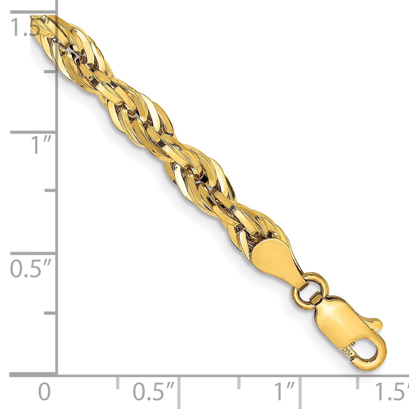 10K Yellow Gold Rope Chain Necklace 4.75mm Secondary image