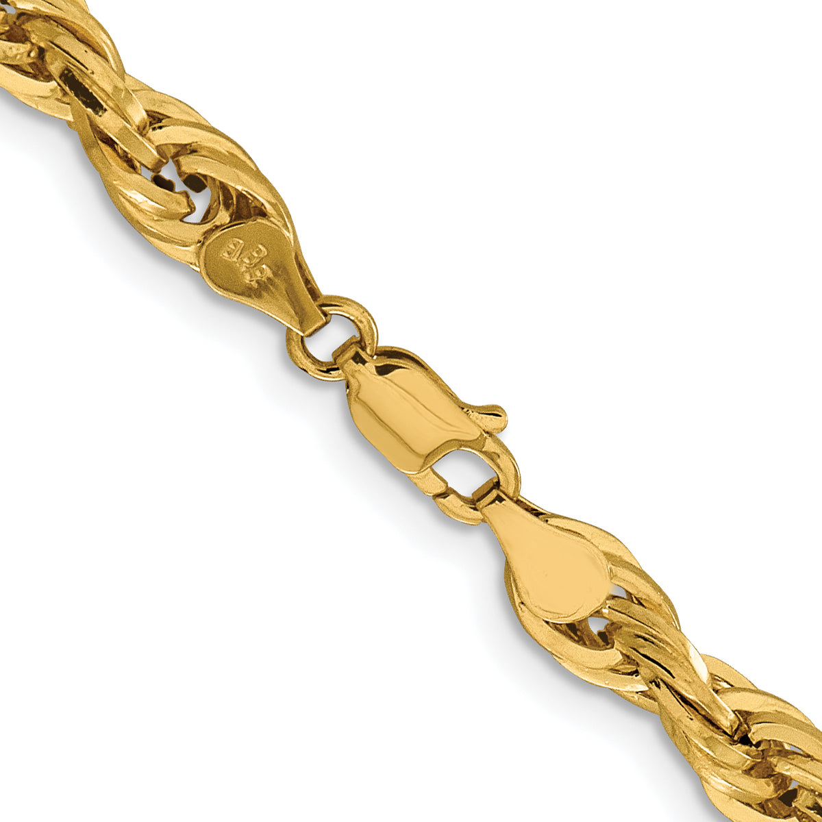 10K Yellow Gold Rope Chain Necklace 5.4mm, 8–28 Inch - Sophia Jewelers