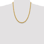 10K Yellow Gold Rope Chain Necklace 5.4mm, 8–28 Inch - Sophia Jewelers