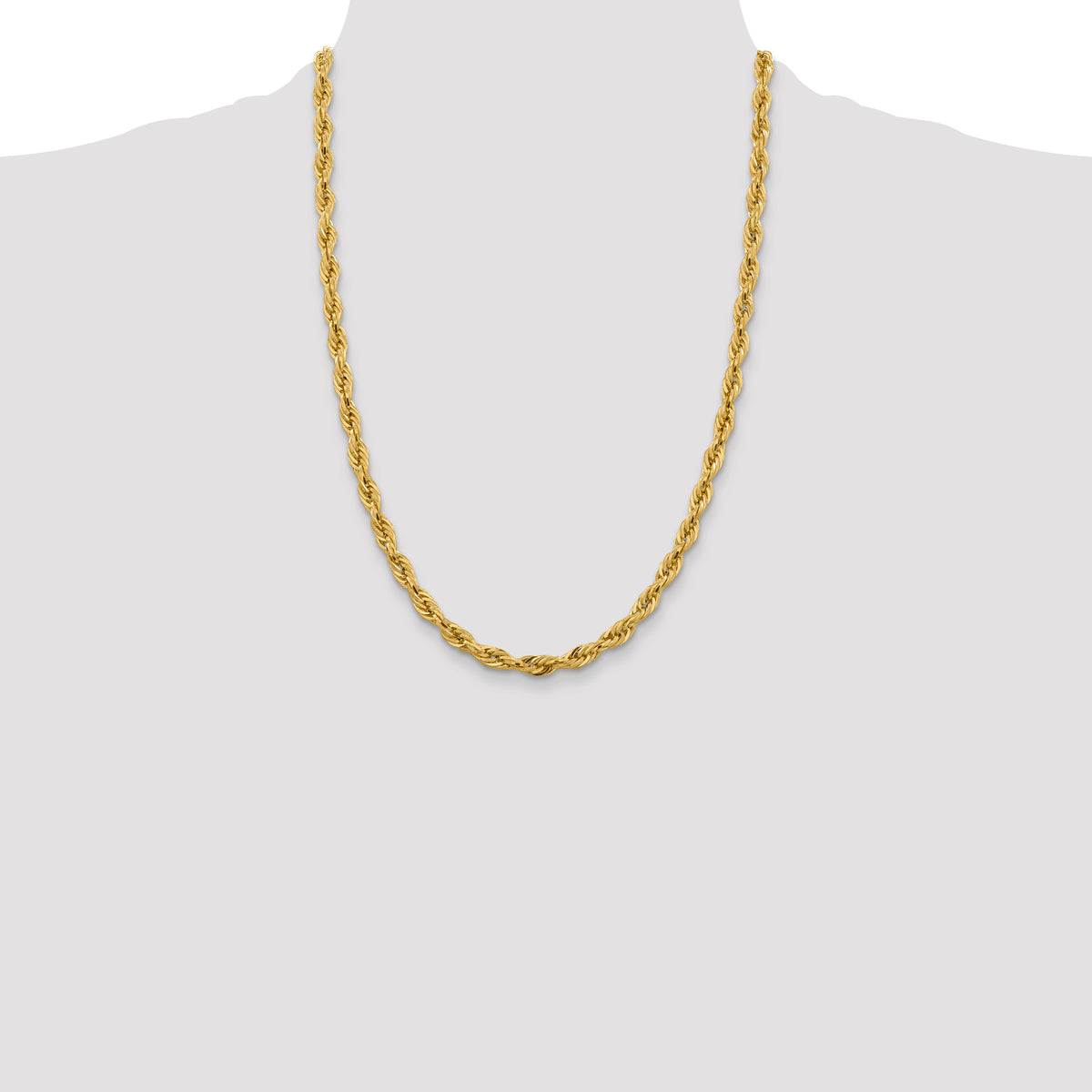 10K Yellow Gold Rope Chain Necklace 5.4mm, 8–28 Inch - Sophia Jewelers