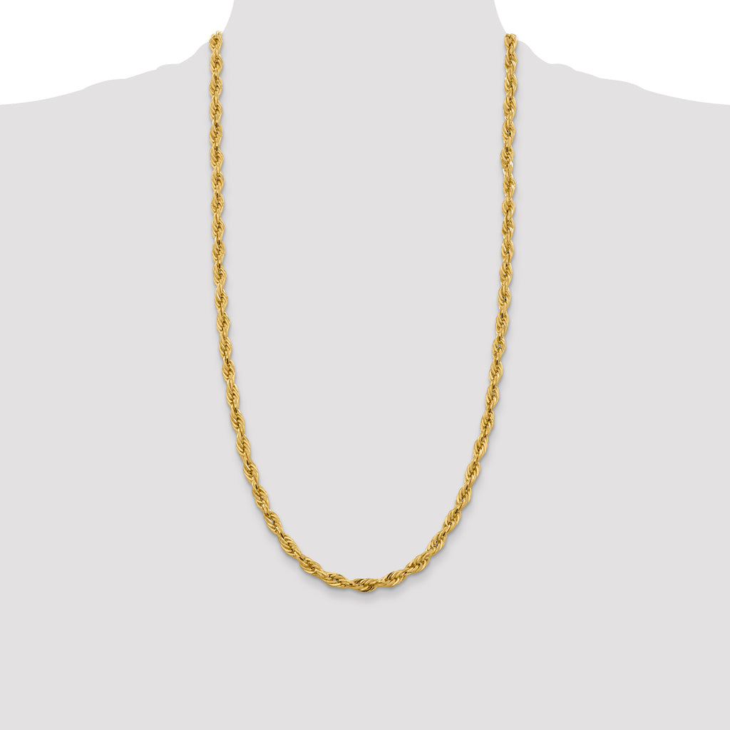 10K Yellow Gold Rope Chain Necklace 5.4mm, 8–28 Inch - Sophia Jewelers