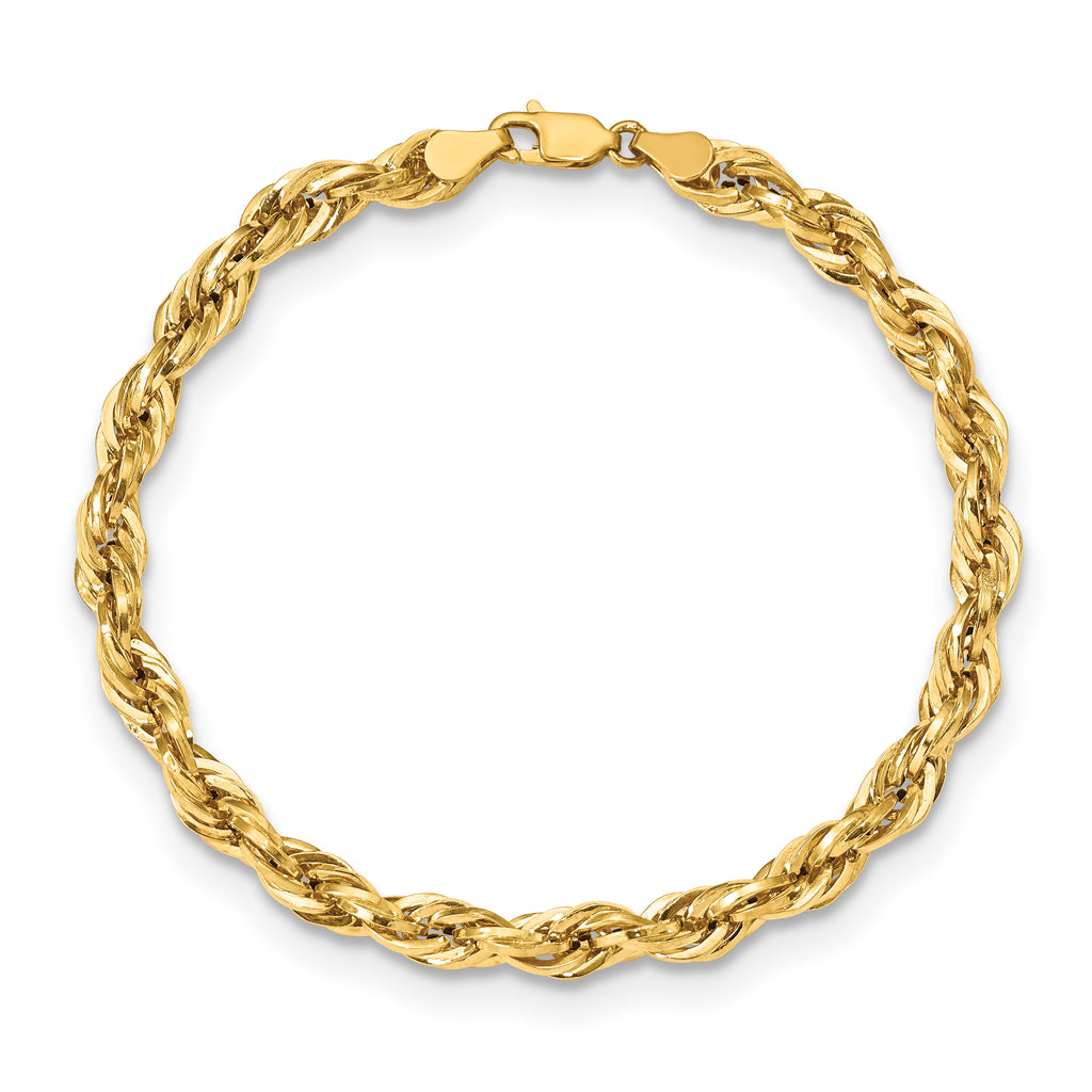 10K Yellow Gold Rope Chain Necklace 5.4mm