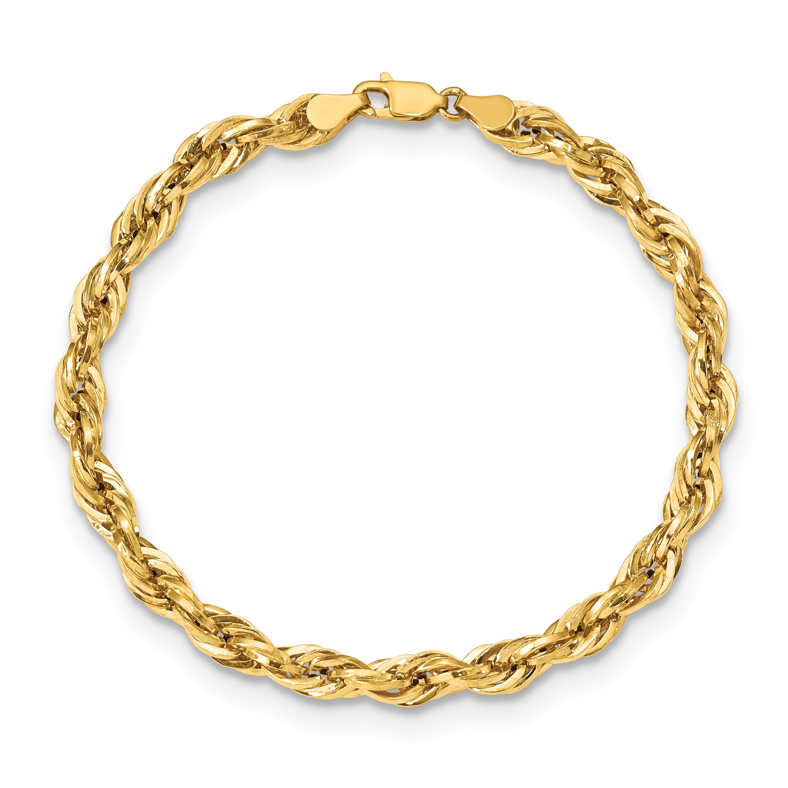 10K Yellow Gold Rope Chain Necklace 5.4mm