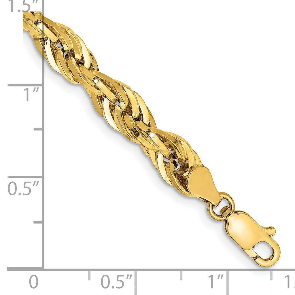 10K Yellow Gold Rope Chain Necklace 5.4mm