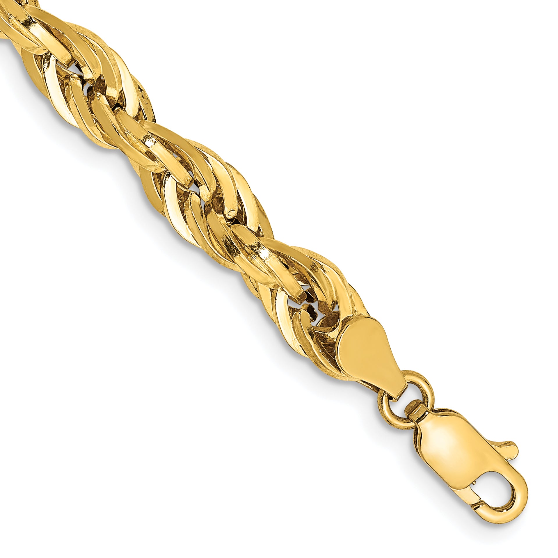 10K Yellow Gold Rope Chain Necklace 5.4mm