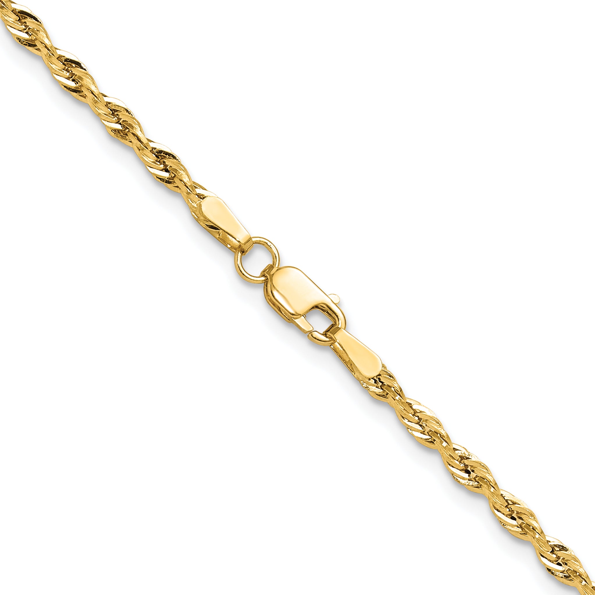 10k 2.5mm Semi-Solid Rope Chain